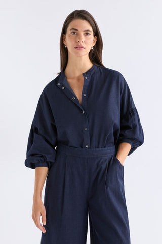 Elk Albez Shirt - Blue Denim | Pink Poppies