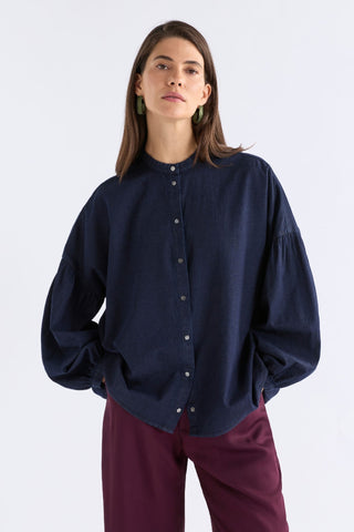 Elk Albez Shirt - Blue Denim | Pink Poppies