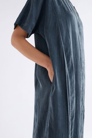 Elk Delme Shirt Dress - Blue Steel | Pink Poppies