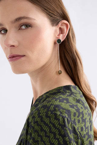 Elk Earrings Laspar Long - Dark Olive | Pink Poppies