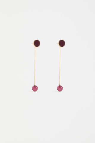 Elk Earrings Laspar Long - Merlot | Pink Poppies