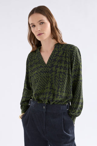 Elk Maar Top - Portus Print | Pink Poppies