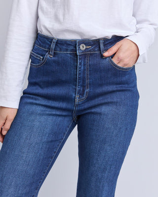 Elm Ada Full Length Jean - Dark Blue Wash | Pink Poppies