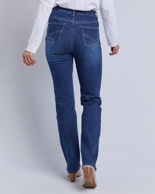 Elm Ada Full Length Jean - Dark Blue Wash | Pink Poppies