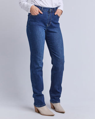Elm Ada Full Length Jean - Dark Blue Wash | Pink Poppies