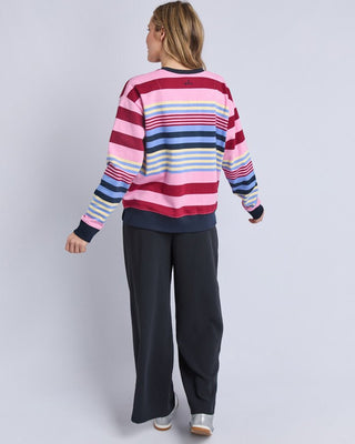 Elm Alva Stripe Crew - Multicolour Stripe | Pink Poppies