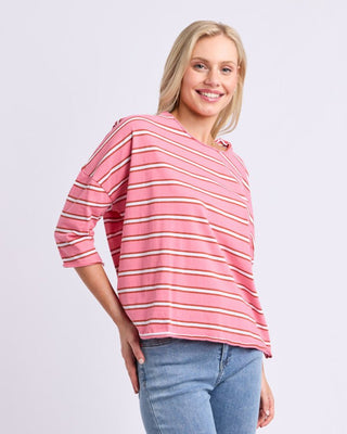 Elm Anya Tee - Stripe - Pink Lemonade Stripe | Pink Poppies