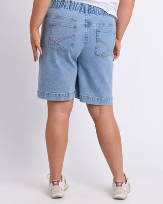 Elm Atlas Long Denim Short - Mid Blue Wash [sz:size 12]