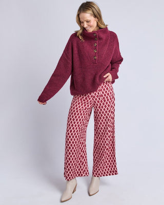 Elm Bron Button Knit | Pink Poppies
