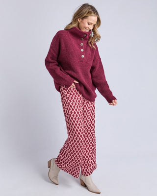 Elm Bron Button Knit | Pink Poppies