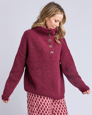 Elm Bron Button Knit | Pink Poppies
