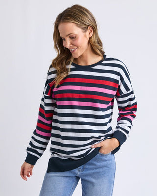 Elm Crew Lollipop - Navy & White Stripe | Pink Poppies