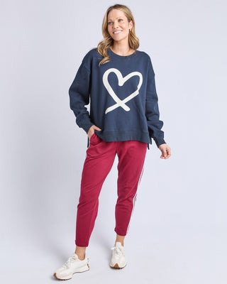 Elm Elin Crew - Navy | Pink Poppies