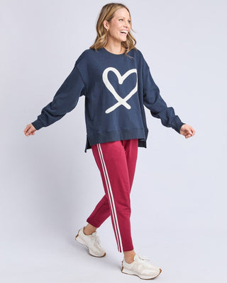 Elm Elin Crew - Navy | Pink Poppies