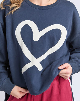 Elm Elin Crew - Navy | Pink Poppies