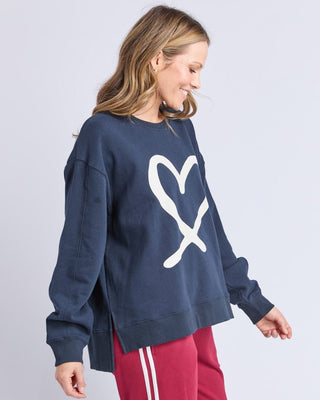 Elm Elin Crew - Navy | Pink Poppies