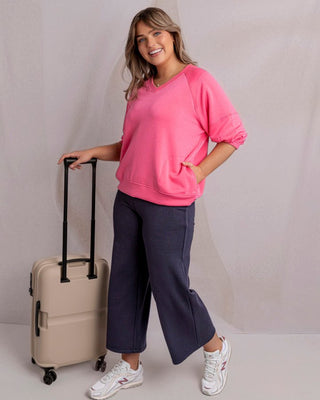 Elm Freedom Boot Pant Cropped - Midnight Navy [sz:size 10]