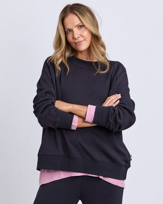 Elm Freedom Panel Crew - Midnight Navy | Pink Poppies