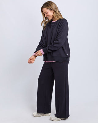 Elm Freedom Panel Crew - Midnight Navy | Pink Poppies