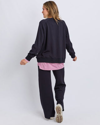 Elm Freedom Panel Crew - Midnight Navy | Pink Poppies