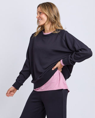 Elm Freedom Panel Crew - Midnight Navy | Pink Poppies