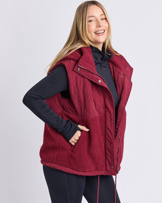 Elm Freedom Quilted Vest - Zinfandel | Pink Poppies