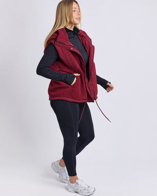 Elm Freedom Quilted Vest - Zinfandel | Pink Poppies