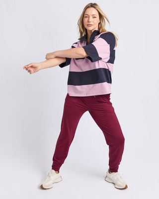 Elm Freedom Rugby Sweat - Pink & Navy Stripe | Pink Poppies