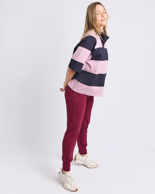 Elm Freedom Rugby Sweat - Pink & Navy Stripe | Pink Poppies