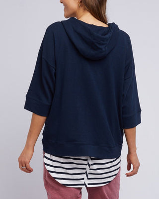 Elm Hoodie Beachy Zip Navy | Pink Poppies