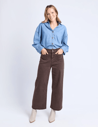 Elm Jean Delphi Front Pocket - Chocolate | Pink Poppies