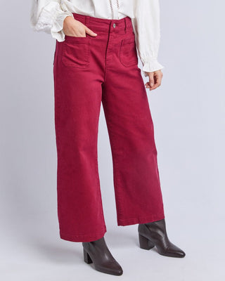 Elm Jean Delphi Front Pocket - Maroon | Pink Poppies
