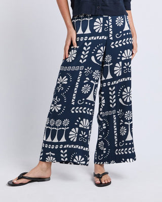Elm Jenny Pant - Navy Print | Pink Poppies