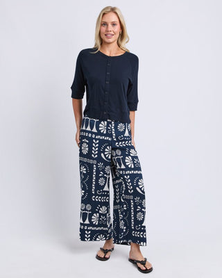 Elm Jenny Pant - Navy Print | Pink Poppies