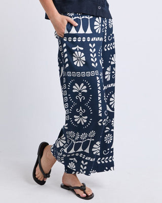 Elm Jenny Pant - Navy Print | Pink Poppies