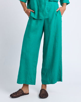 Elm Linen Holiday Pants - Irish Green [sz:size 10]