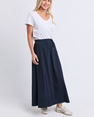 Elm Meadow Skirt - Navy | Pink Poppies