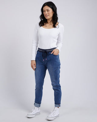Elm Melody Denim Jogger - Dusty Blue | Pink Poppies