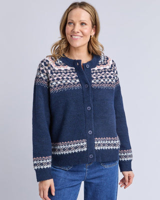 Elm Snug Cardi - Navy | Pink Poppies