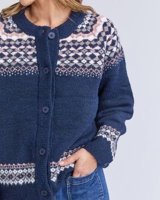Elm Snug Cardi - Navy | Pink Poppies