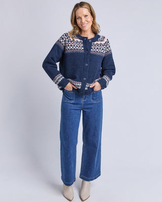 Elm Snug Cardi - Navy | Pink Poppies