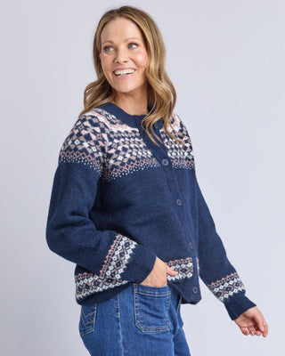Elm Snug Cardi - Navy | Pink Poppies