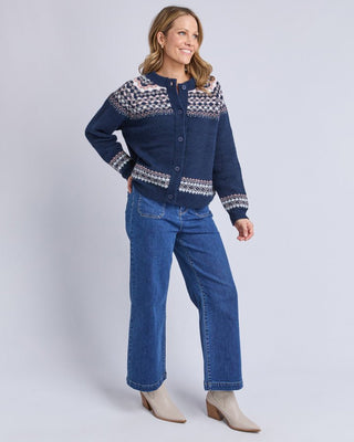 Elm Snug Cardi - Navy | Pink Poppies