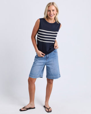 Elm Striped Knit Tank - Navy Mars Stripe [sz:small]