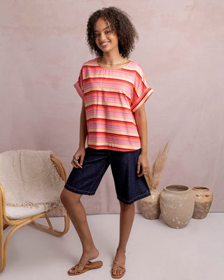 Elm Sunset Top - Tee Shape | Pink Poppies