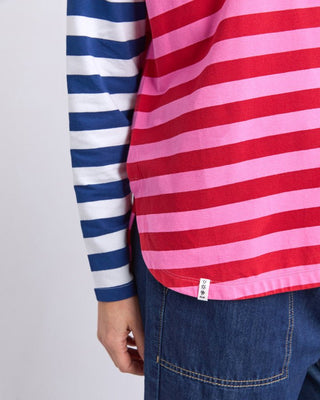 Elm Tee L/s Rogue Stripe - Red & Pink Stripe | Pink Poppies