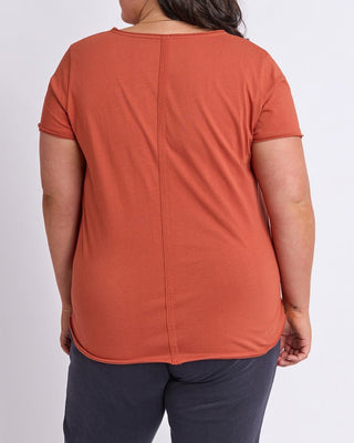 Elm Tee S/s Pima Vee - Earth [sz:size 6]
