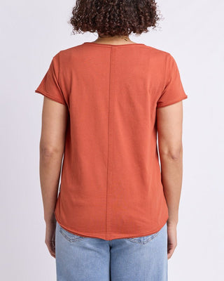 Elm Tee S/s Pima Vee - Earth [sz:size 6]