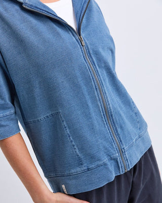 Elm Tessa Denim Look Hoodie | Pink Poppies