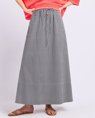 Elm Willow Skirt - Black Stripe | Pink Poppies
